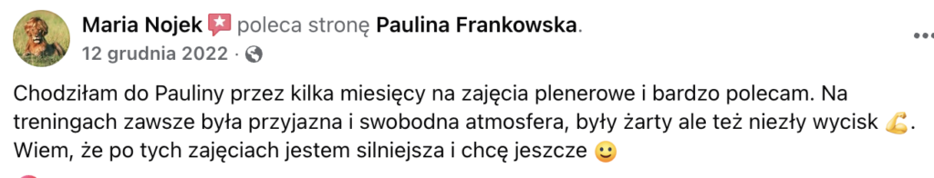 trening indywidualny opinia o współpracy